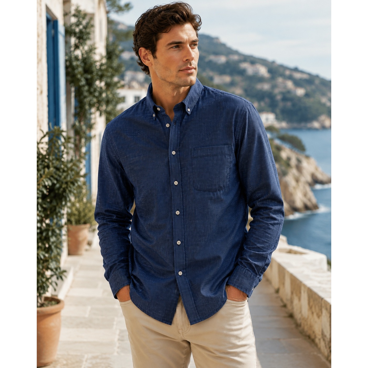 Brax Feel Good Cosy Light Flannel Modern Fit Blue Check Shirt Men's Xl Nwt